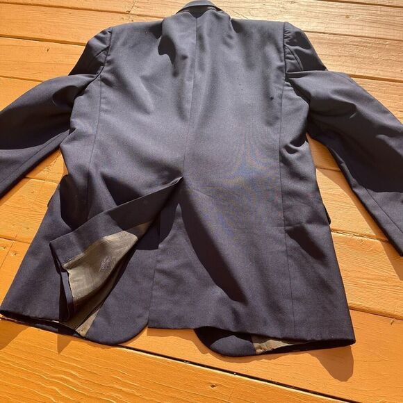 Burberry Suit Jacket Blazer Size 42R Mens Navy Blue Wool Single Vent 2 Button - Picture 4 of 15